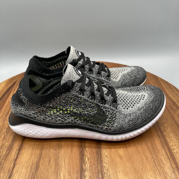 Nike Free RN Flyknit Shoes Womens 8.5 Oreo White Black Running Comfort Walking - Picture 1 of 8